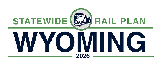 Wyoming Statewide Rail Plan Logo. Visit website.